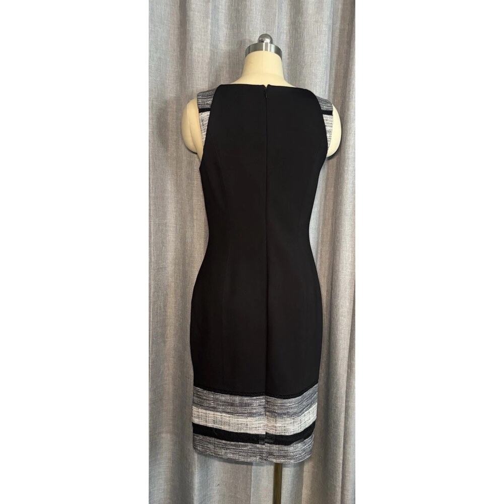 WHBM BLACK TWEED BORDER DRESS SLEEVELESS SHEATH SIZE 4 NWT - Picture 6 of 16
